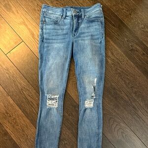 Express Distressed Ankle Jeans Midrise Sz 0
